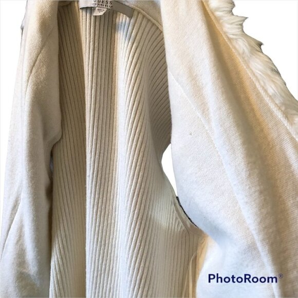 GUESS Women’s Ivory Faux Fur Vest - Picture 7 of 8